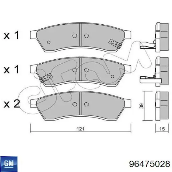 Comprar 96475028 General Motors Pastillas de freno traseras