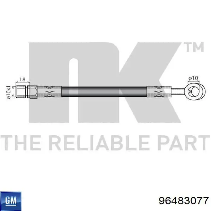 96483077 General Motors latiguillo de freno delantero