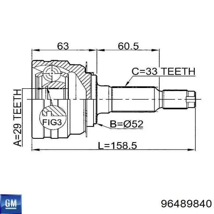 96489840 General Motors Junta homocinética