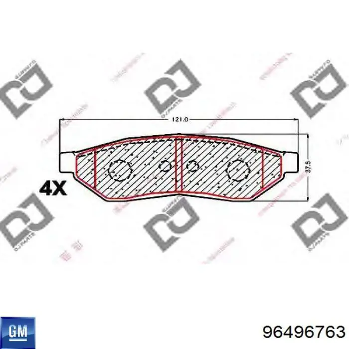 Pastillas de freno traseras 96496763 General Motors