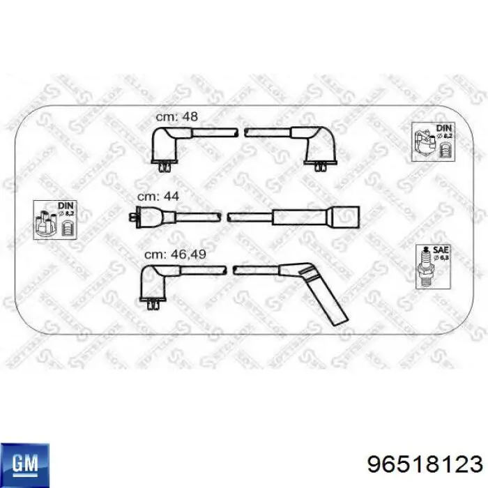 96518123 General Motors juego de cables de encendido