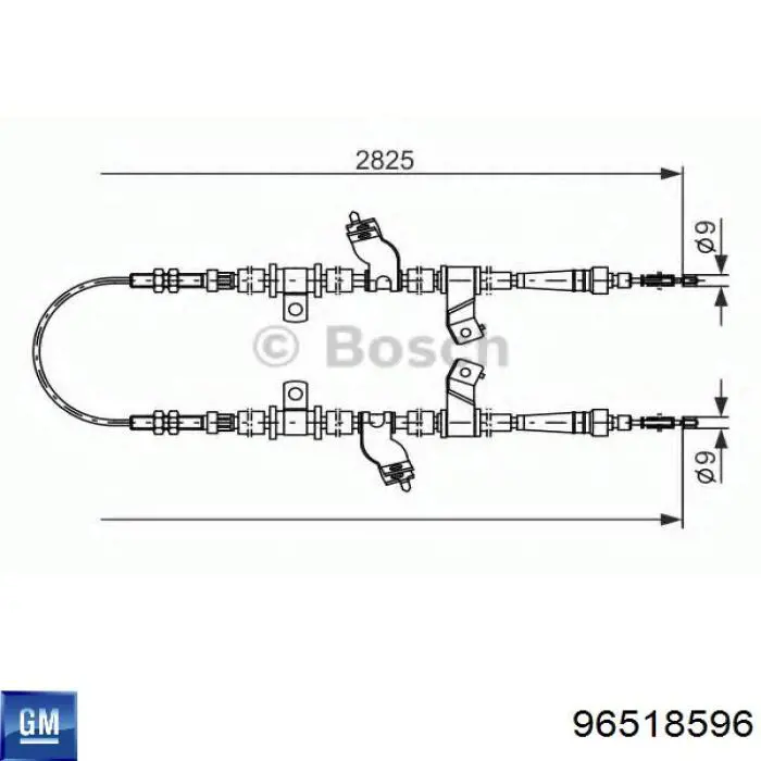 Comprar 96518596 General Motors Cable de freno de mano trasero derecho/izquierdo