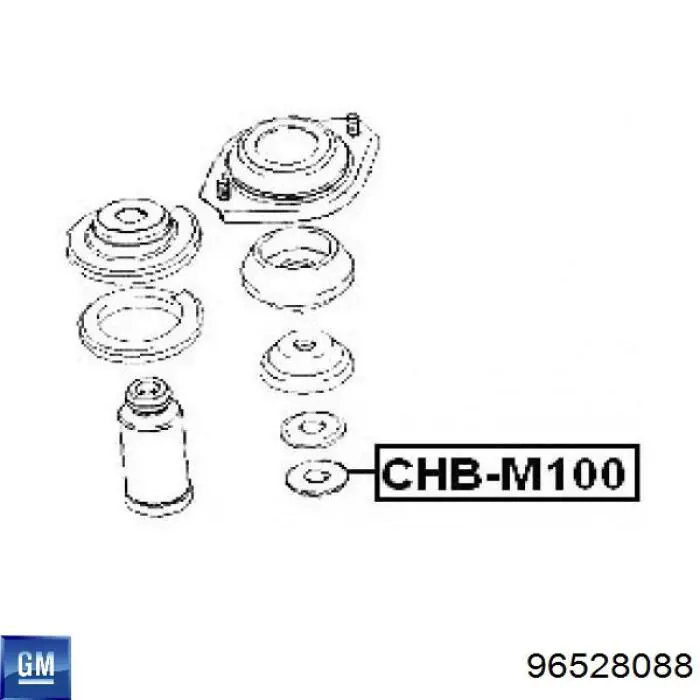 Rodamiento de soporte del amortiguador delantero General Motors 96528088 precio, desde 3,55 EUR