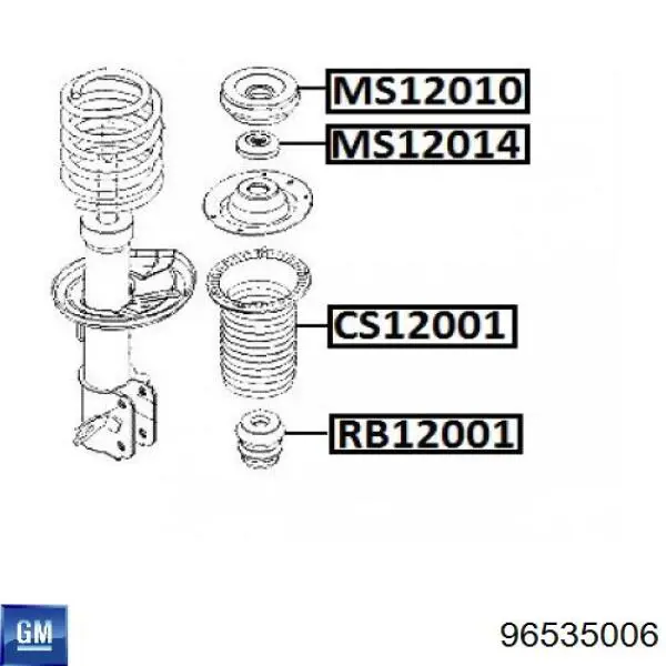 Comprar 96535006 General Motors Tope de amortiguador delantero