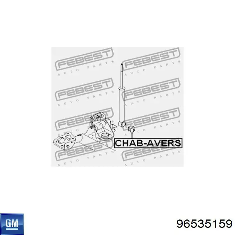  Silentblock amortiguador trasero Chevrolet Aveo 2