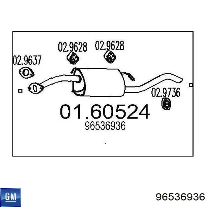 Silenciador trasero General Motors 96536936 precio, desde 83,83 EUR