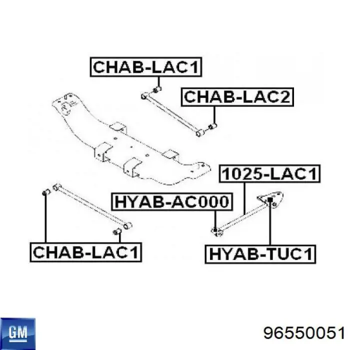 Suspensión, barra transversal trasera para Chevrolet Lacetti (J200)