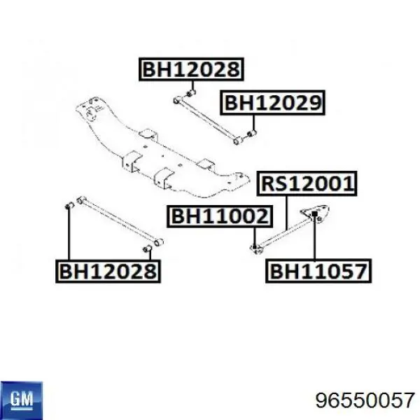 96550057 General Motors barra de dirección, eje trasero