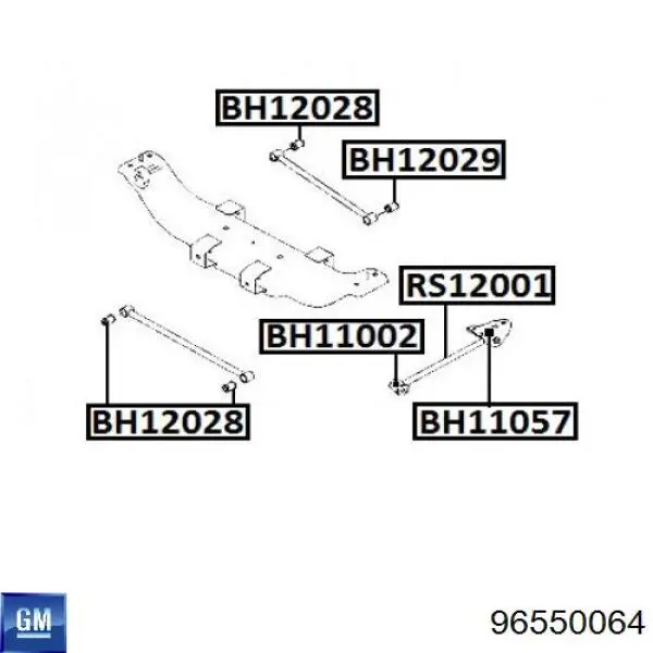 96550064 General Motors muñón del eje, suspensión de rueda, trasero izquierdo