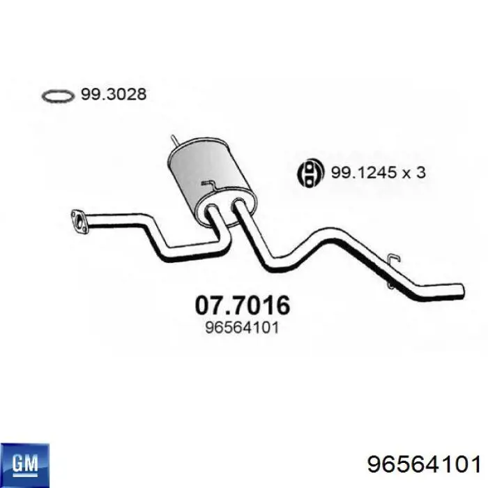 Silenciador trasero General Motors 96564101 precio, desde 93,80 EUR