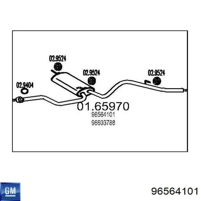 96564101 General Motors Silenciador trasero