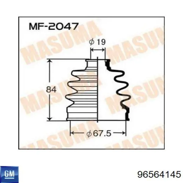 Comprar 96564145 General Motors Fuelle de palier delantero exterior