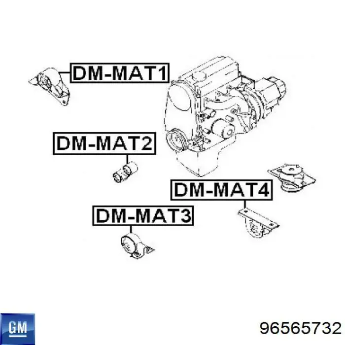 96565732 General Motors soporte motor delantero