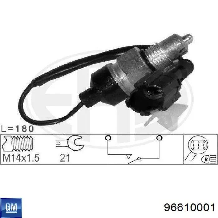 96610001 General Motors sensor de marcha atrás