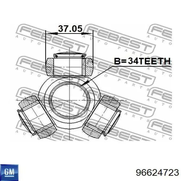 96624723 General Motors árbol de transmisión delantero izquierdo