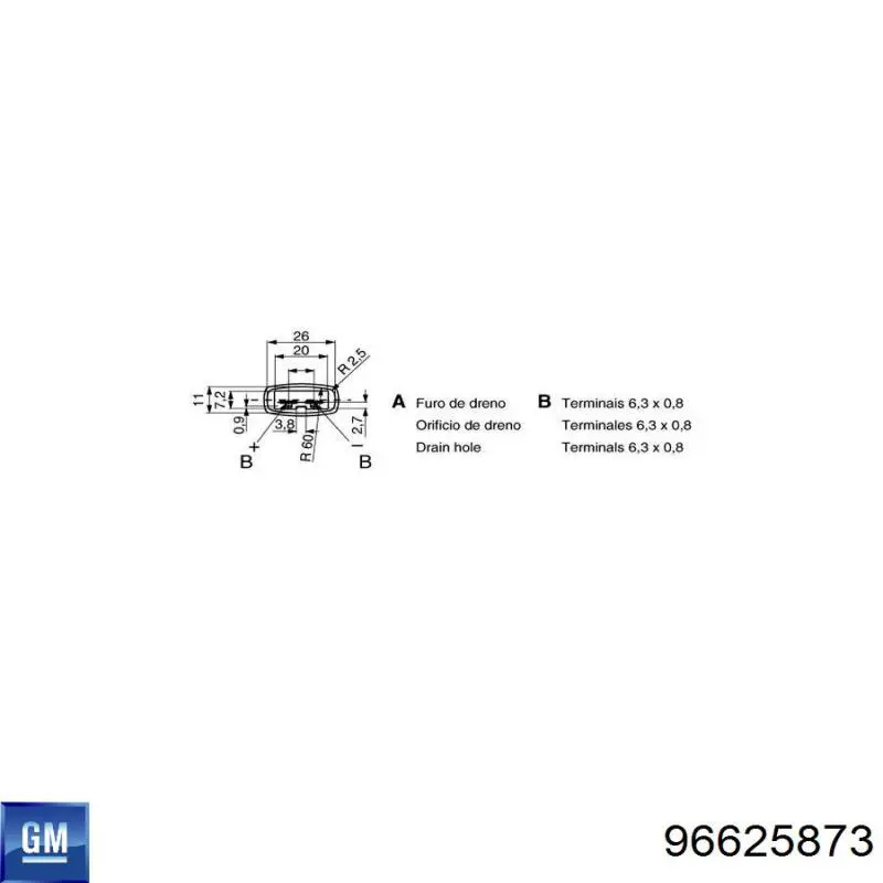 Disco de freno trasero 96625873 General Motors