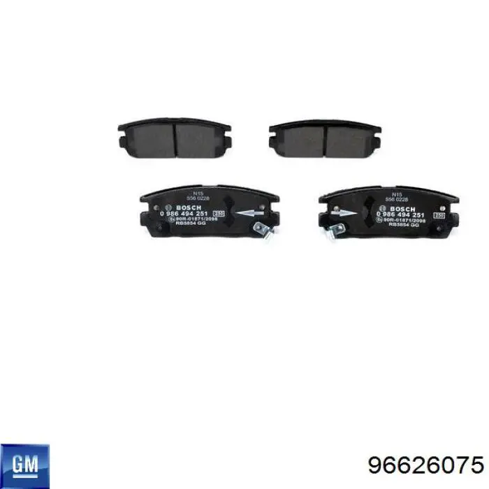 Comprar 96626075 General Motors Pastillas de freno traseras