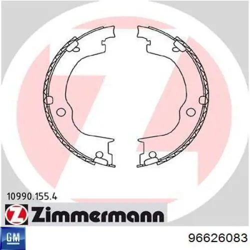 96626083 General Motors juego de zapatas de frenos, freno de estacionamiento
