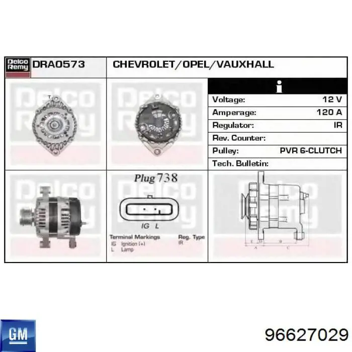 Comprar 96627029 General Motors Dynamo