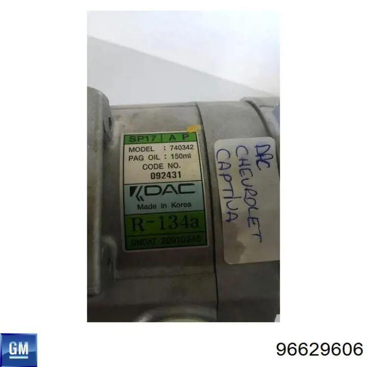 Comprar 96629606 General Motors Compresor de aire acondicionado coche