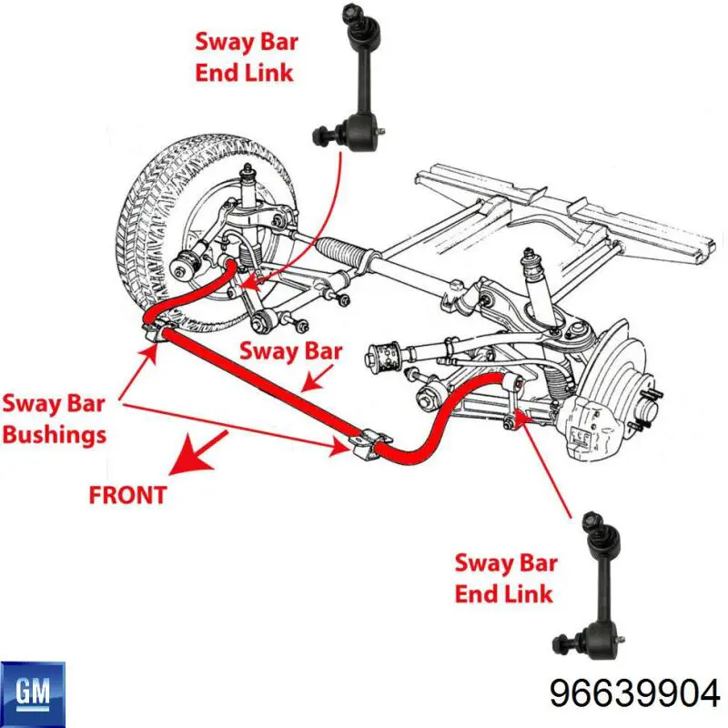 Comprar 96639904 General Motors Bieleta estabilizadora delantera izquierda