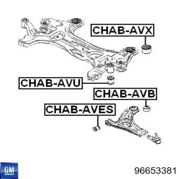 Silentblock de brazo de suspensión General Motors 96653381 precio, desde 5,05 EUR