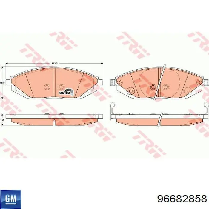Comprar 96682858 General Motors Pastillas delanteras de freno