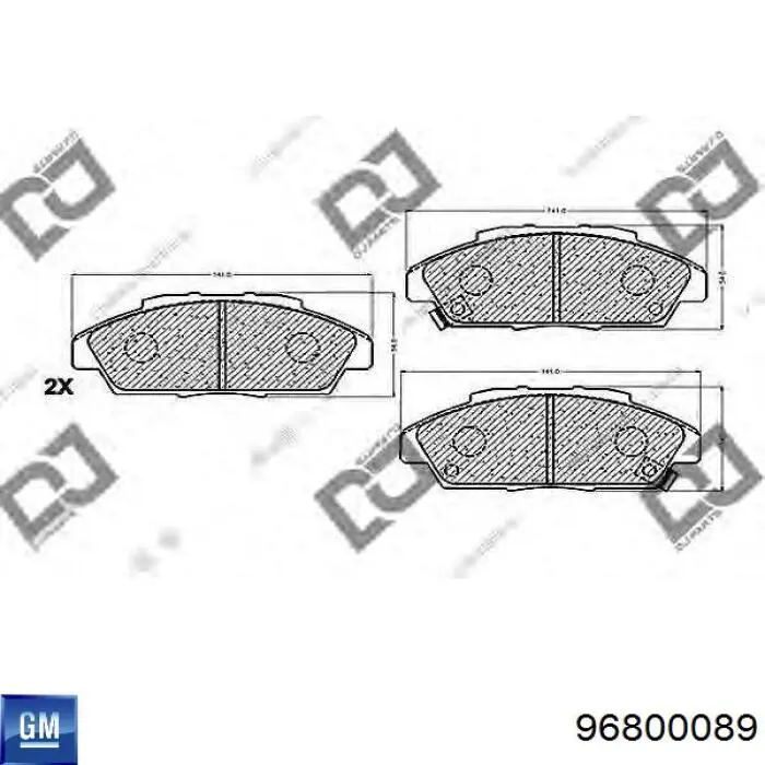 Pastillas de freno traseras 96800089 General Motors