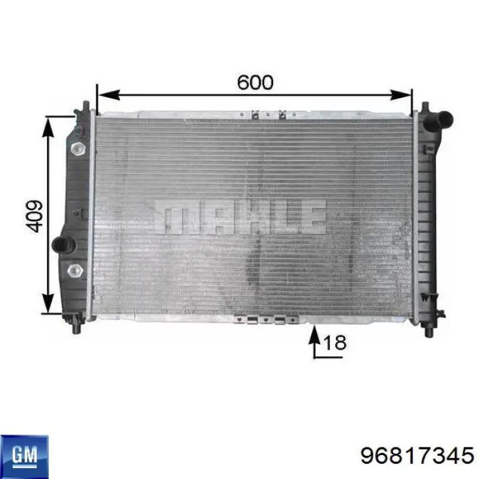 96817345 General Motors radiador
