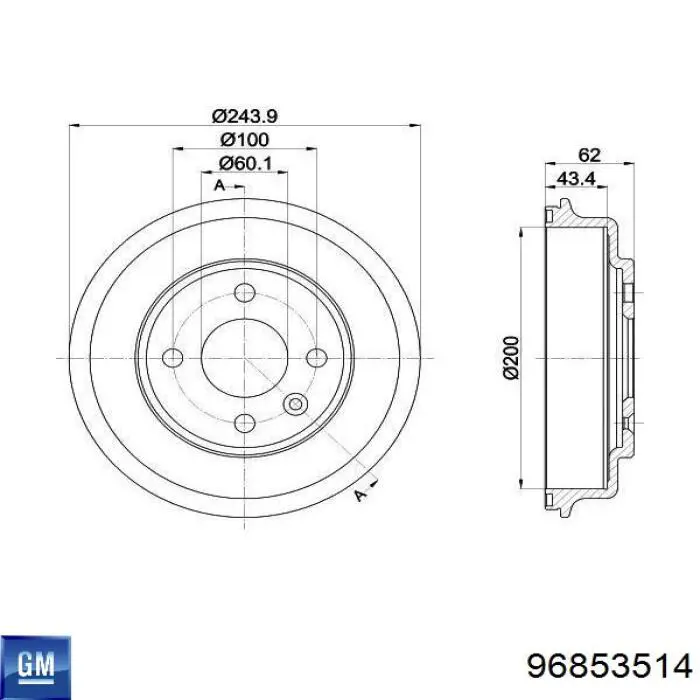 Comprar 96853514 General Motors Tambor de freno trasero