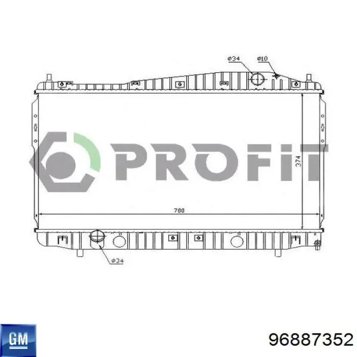 96815277 Opel radiador