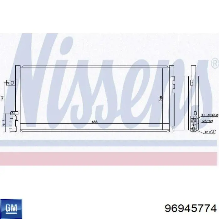 1563743 General Motors condensador aire acondicionado