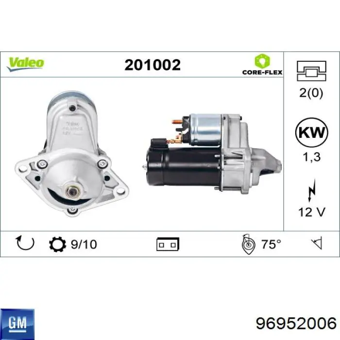 Comprar 96952006 General Motors Motores de arranque