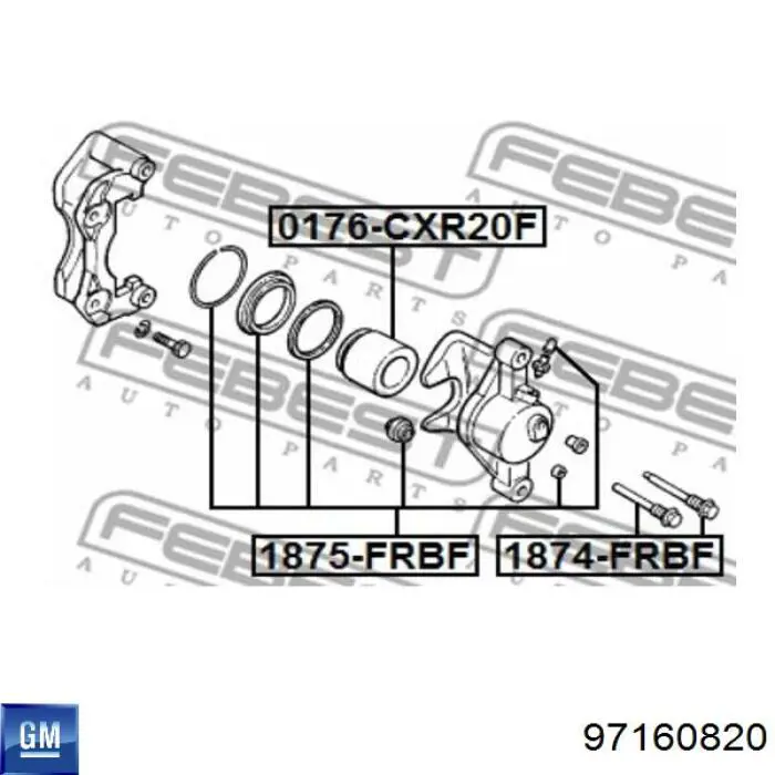 97160820 General Motors Kit de reparación de pinzas