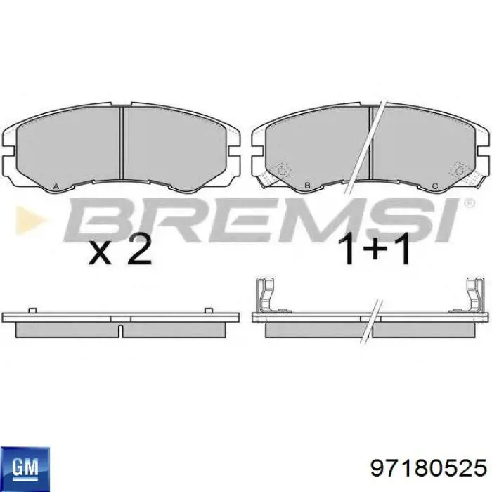97180525 General Motors Pastillas delanteras