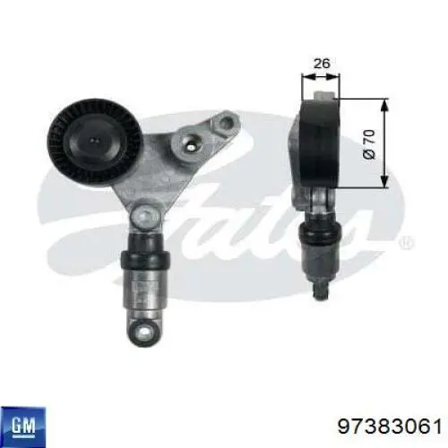 Tensor de correa poli V 97383061 General Motors