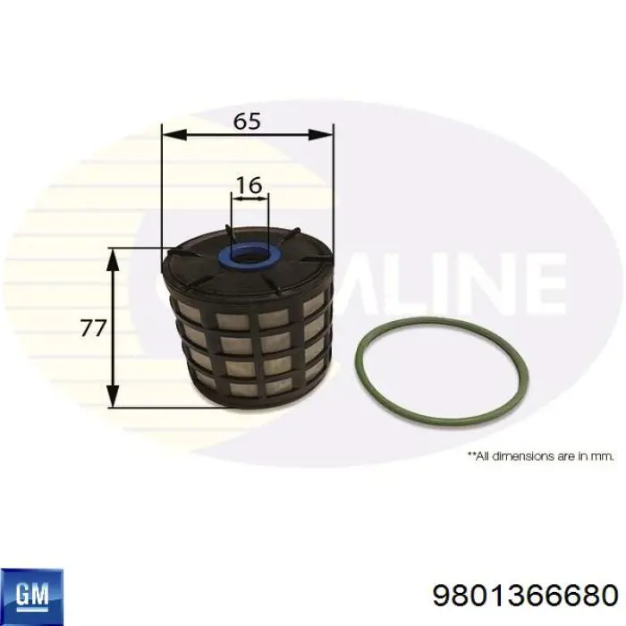 Filtro de combustible 9801366680 General Motors