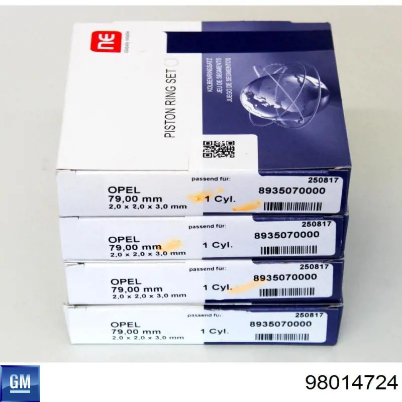 98014724 General Motors Juego de anillos de pistón para 1 cilindro, STD