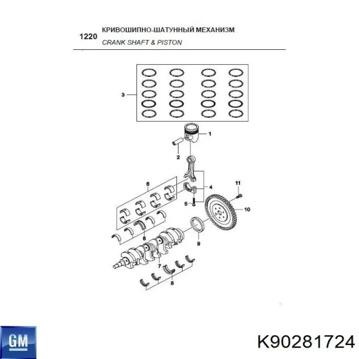 K90281724 General Motors biela