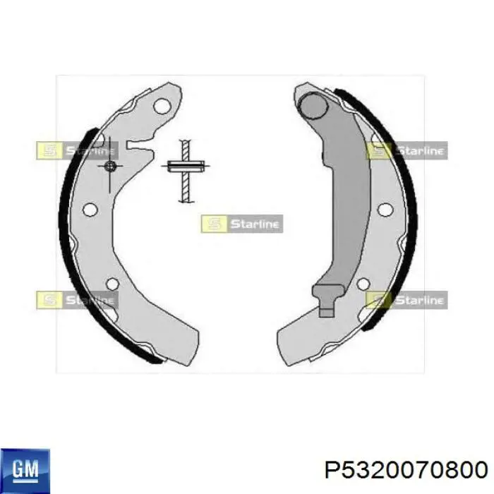P5320070800 General Motors zapatas de frenos de tambor traseras