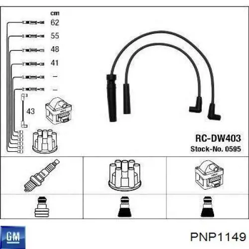 PNP1149 General Motors cables de bujías
