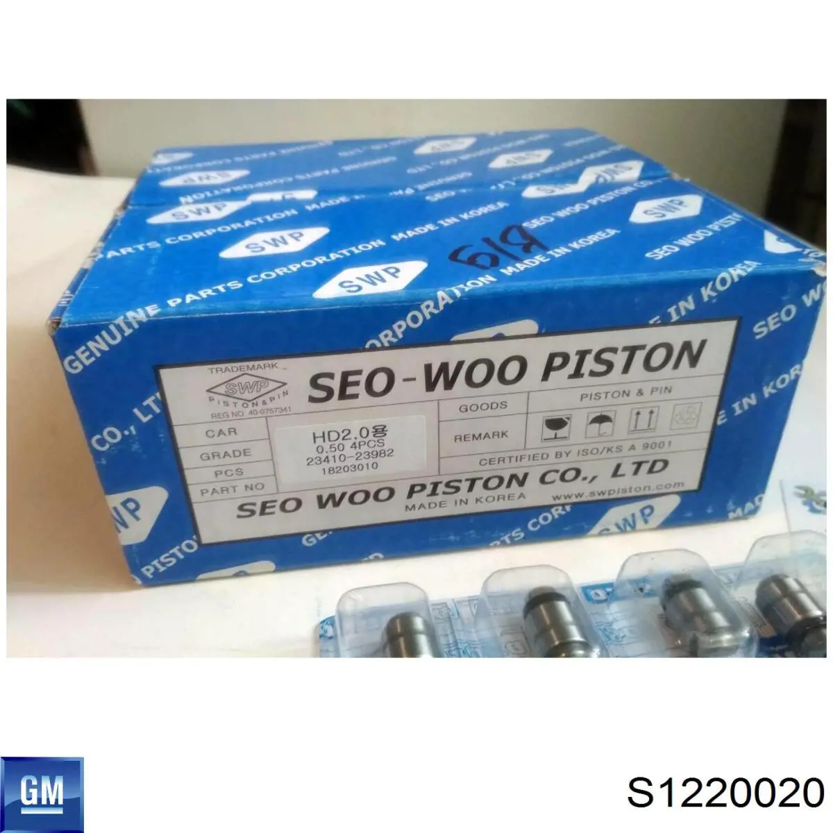 S1220020 General Motors pistón con bulón sin anillos, cota de reparación +0,50 mm