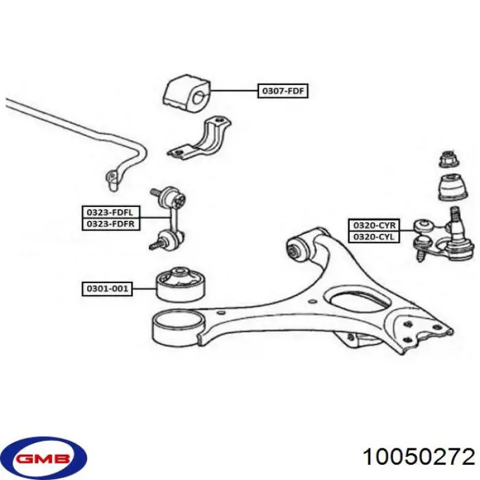 1005-0272 GMB barra estabilizadora delantera izquierda