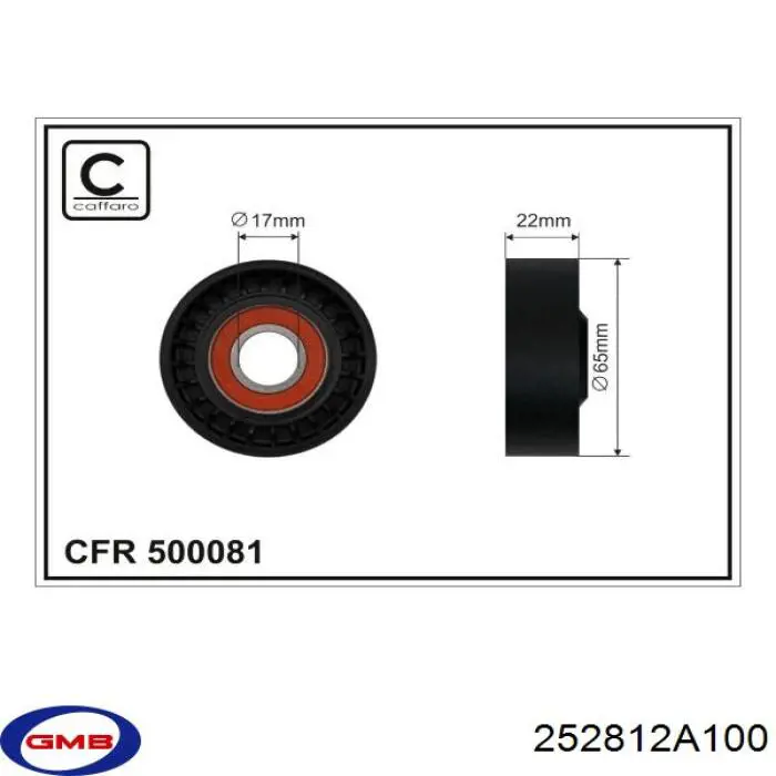 252812A100 GMB tensor de correa poli v