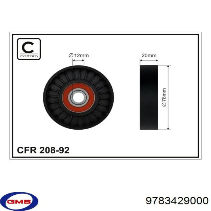 9783429000 GMB rodillo, correa trapecial poli v