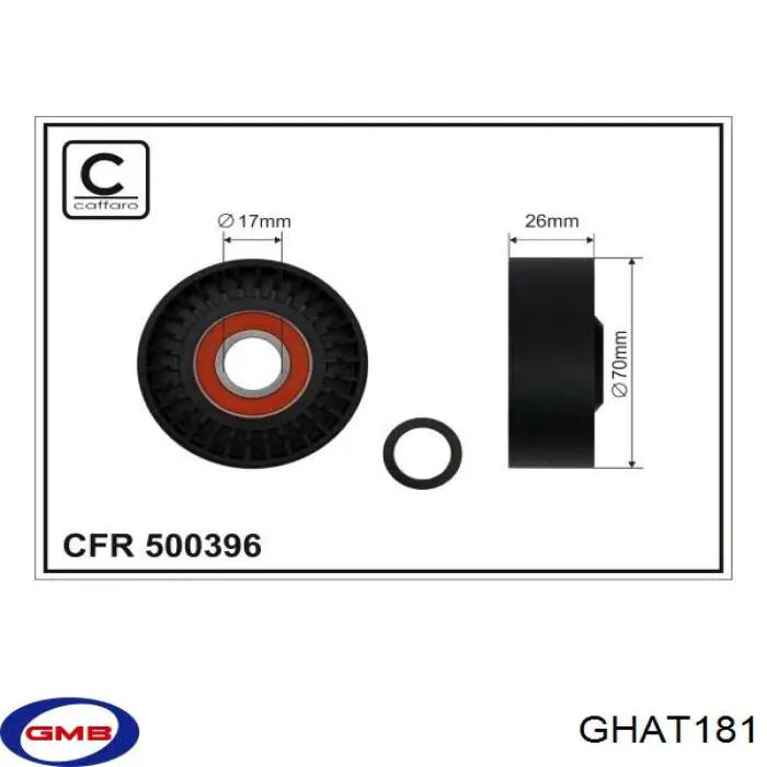 GHAT-181 GMB tensor de correa, correa poli v