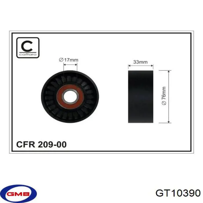 GT10390 GMB polea tensora, correa poli v