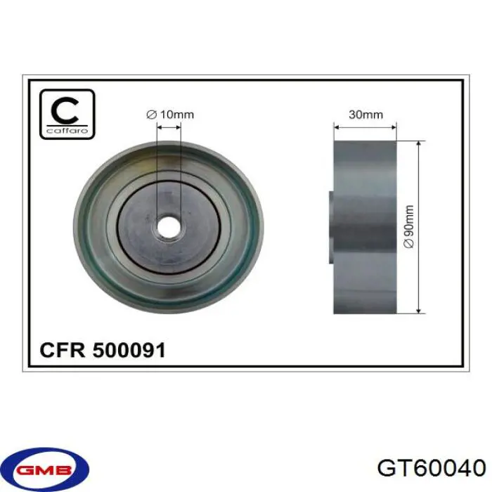 GT60040 GMB polea inversión / guía, correa poli v