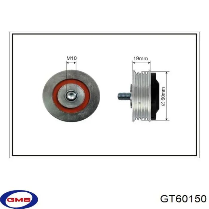 Tensor de la correa trapecial poli v GMB GT60150