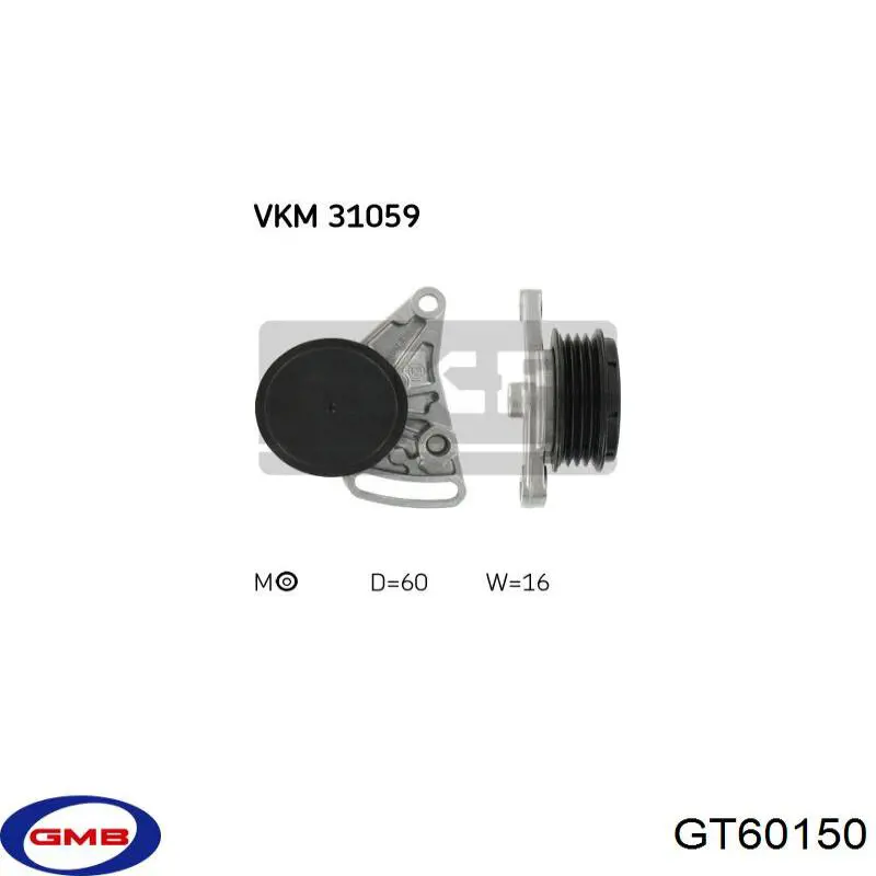 Tensor de correa poli V GT60150 GMB